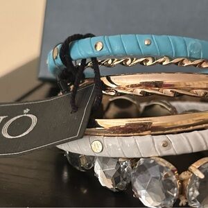 Gold and Blue Bracelet Set